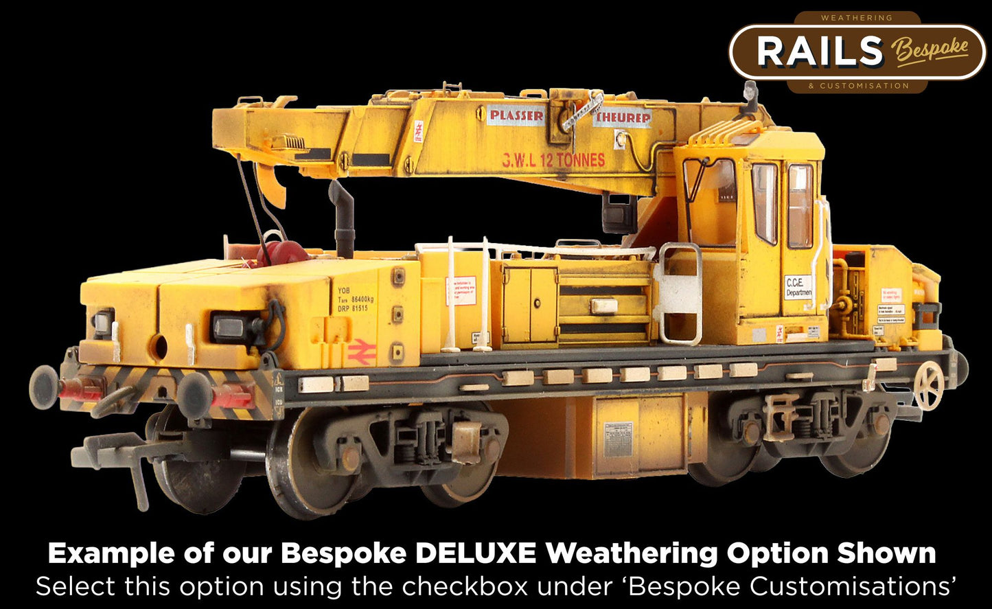 E87108 Plasser 12T YOB Diesel-Hydraulic Crane DRP81515 BR Departmental Yellow