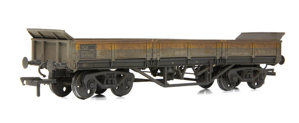 E87121 BR YCV 'Turbot' Bogie Ballast Wagon BR Engineers Grey & Yellow - Weathered