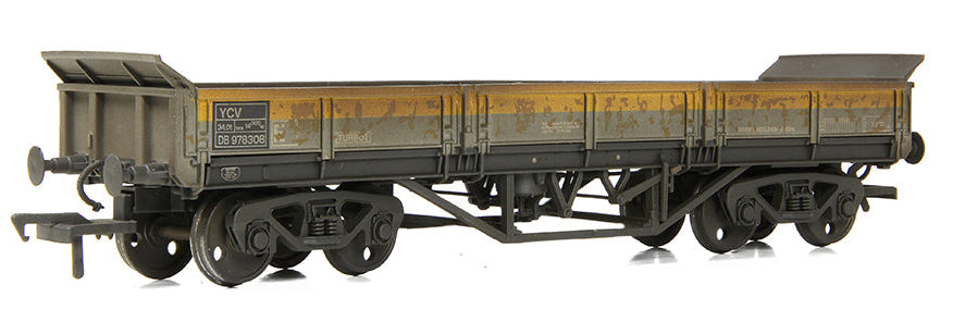 E87122 BR YCV 'Turbot' Bogie Ballast Wagon BR Engineers Grey & Yellow - Weathered