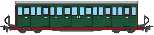 Ffestiniog Railway Short 'Bowsider' Bogie Coach, Colonel Stephens Green, No. 18