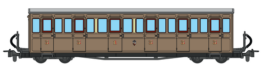 Ffestiniog Railway Short 'Bowsider' Bogie Coach, Teak, No. 17