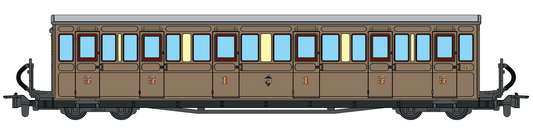 Ffestiniog Railway Long 'Bowsider' Bogie Coach, Teak, No. 19