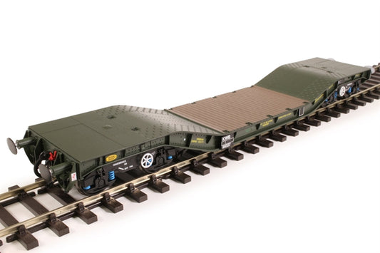 Pre-Owned Warwell wagon 50t with Gloucester GPS bogies MODA95537 in MOD 1990s olive