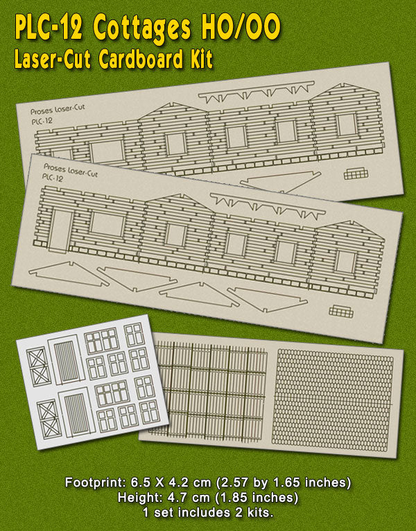 Laser-Cut Cottages Kit (2 cottages) H0/00