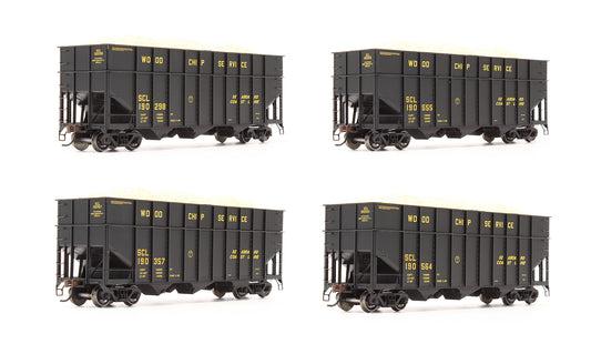 Pre-Owned ATH76575 Set Of 4 Seaboard Coast Line 40' Woodchip Hoppers
