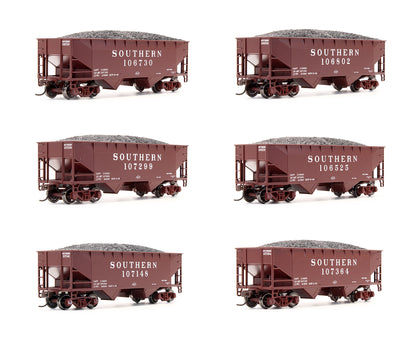 Pre-Owned 91187 Set Of 6 Southern 34' 2 Bay Hopper cars (Offset)