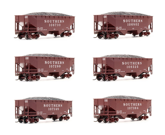 Pre-Owned 91187 Set Of 6 Southern 34' 2 Bay Hopper cars (Offset)