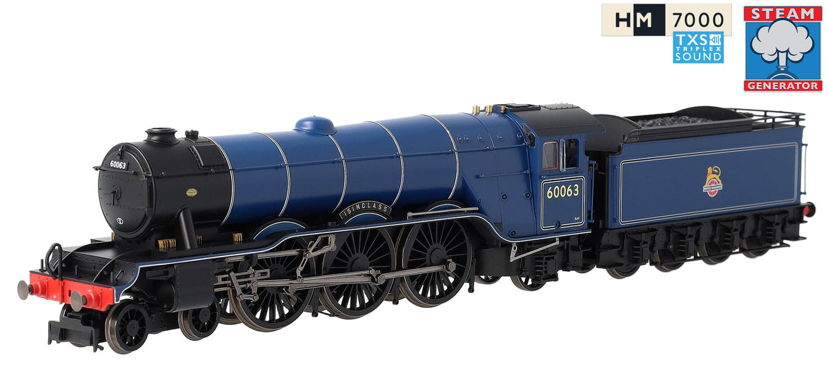 R30476SS Class A3 4-6-2 BR Blue 60063 "Isinglass" Steam Locomotive - DCC Sound & Smoke