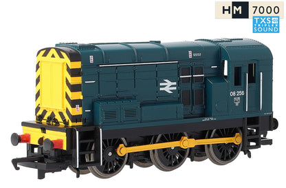 R30546TXS RailRoad Class 08 BR Blue 08256 Diesel Locomotive - DCC Sound