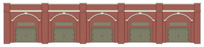 LK12170 Lineside Kit TT:120 Retaining Wall with lockup business below - Brick & Stone