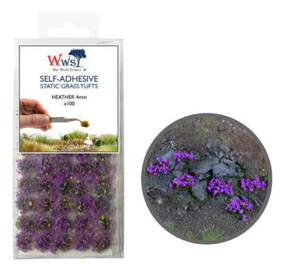 4mm Heather Self-Adhesive Static Grass Tufts x 100