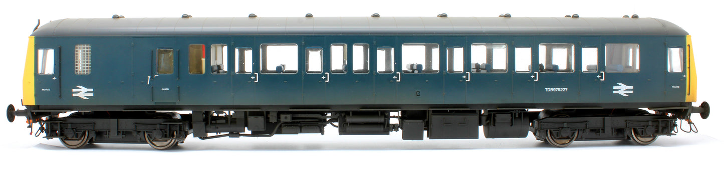 Class 122 BR Blue (Yellow Ends) Single Car DMU TDB975227 - Weathered