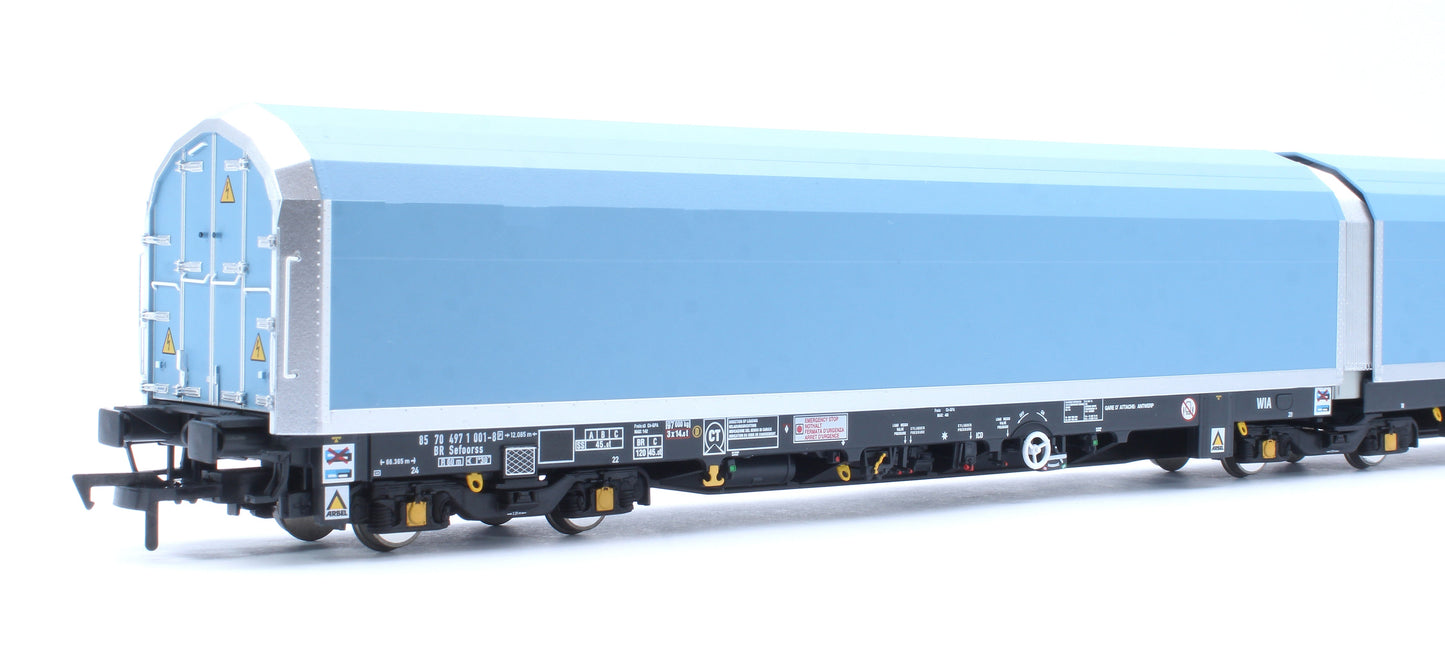 Pre-Owned OO/4mm 5-car Arbel WIA car carrier with RfD squadron branding. Wagon 85 70 4971 001-8