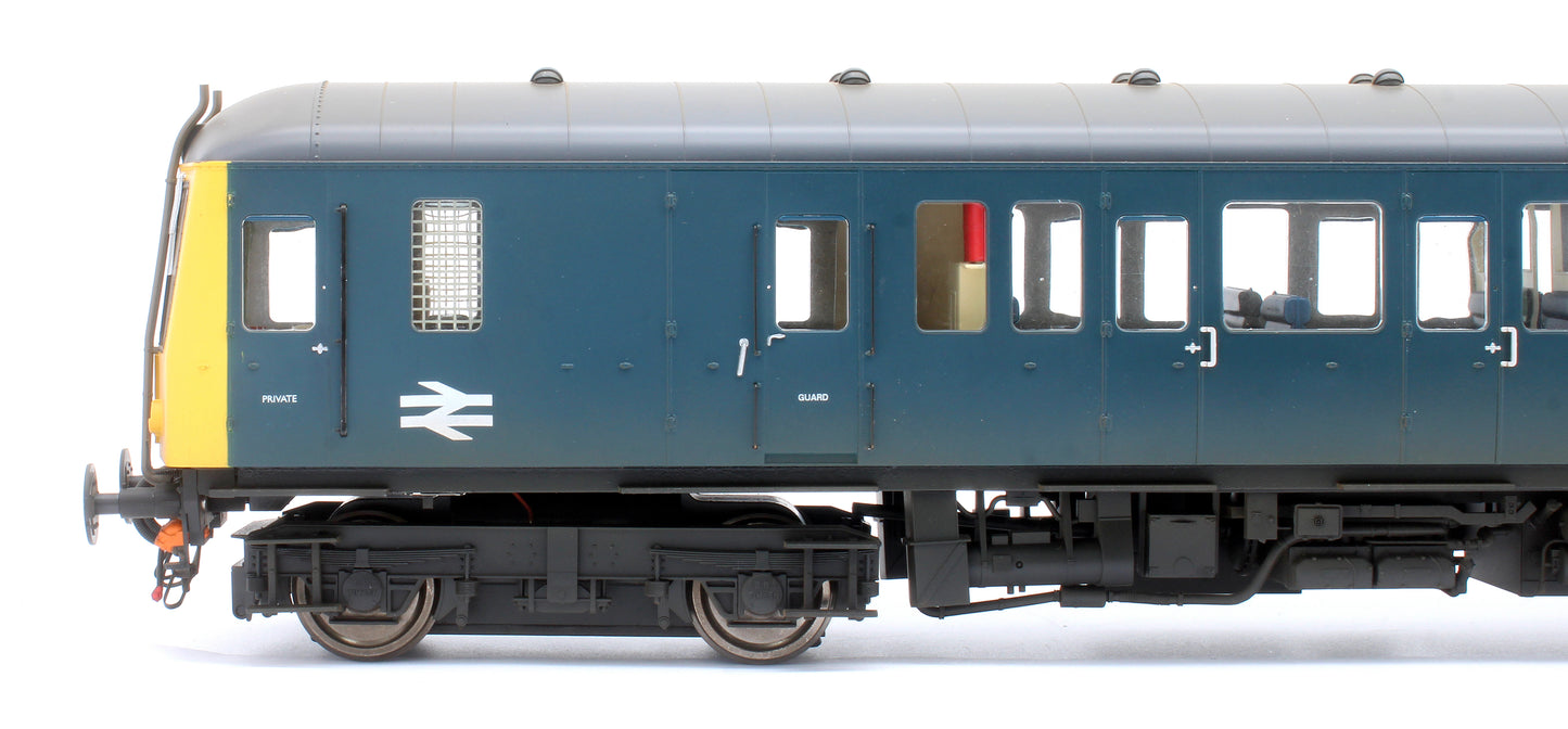 Class 122 BR Blue (Yellow Ends) Single Car DMU TDB975227 - Weathered