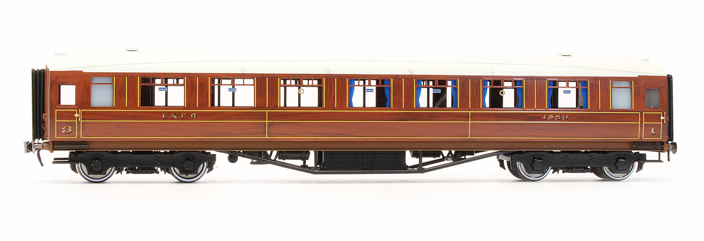 Pre-Owned LNER Teak Gresley 1st / 3rd Coach No.1859