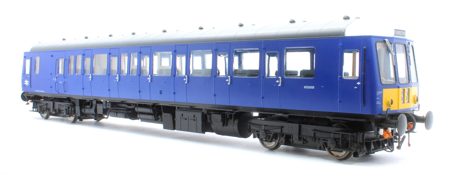 1226 Class 122 BR Blue Small Yellow Panel (White Cab Roof) Single Car DMU W55008