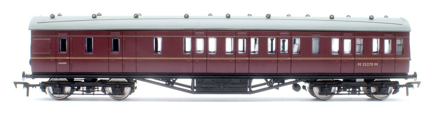 4P-010-302 57ft Stanier Non-Corridor Brake M25270M BR Lined Maroon