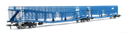 Pre-Owned RT-OO-CAR4-436B Quad set Cartic-4 car carrier - MAT blue with mesh screens (set B)