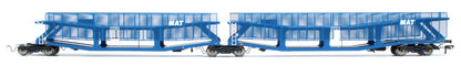 Pre-Owned RT-OO-CAR4-436B Quad set Cartic-4 car carrier - MAT blue with mesh screens (set B)