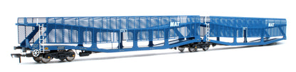 Pre-Owned RT-OO-CAR4-436B Quad set Cartic-4 car carrier - MAT blue with mesh screens (set B)