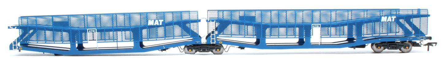 Pre-Owned RT-OO-CAR4-436B Quad set Cartic-4 car carrier - MAT blue with mesh screens (set B)