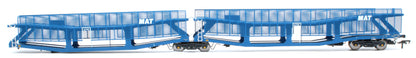 Pre-Owned RT-OO-CAR4-436B Quad set Cartic-4 car carrier - MAT blue with mesh screens (set B)