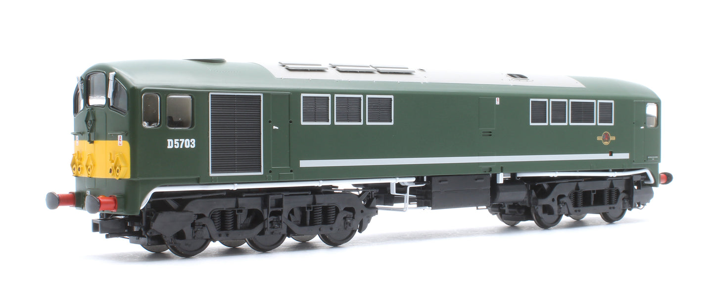 Class 28 Co-Bo BR Green Small Yellow Panels D5703 Diesel Locomotive - DCC Sound