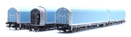 OO/4mm 5-car Arbel WIA car carrier with RfD squadron branding. Wagon 85 70 4971 001-8