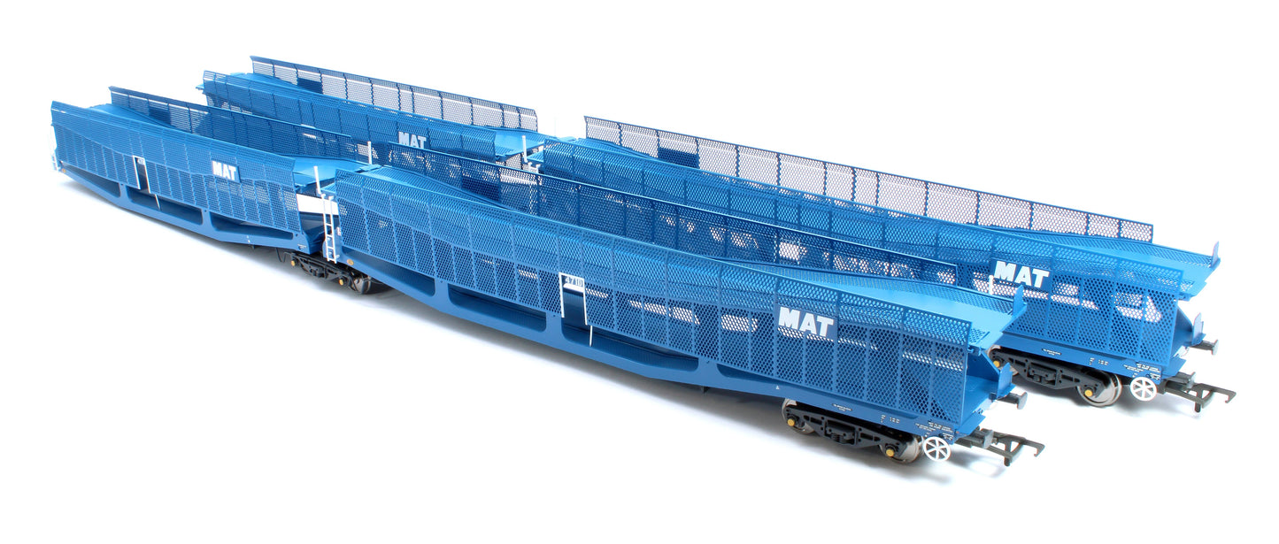 Pre-Owned RT-OO-CAR4-436B Quad set Cartic-4 car carrier - MAT blue with mesh screens (set B)