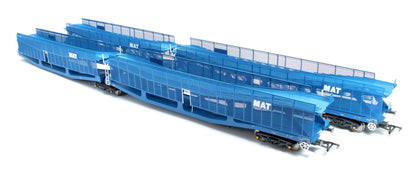 Pre-Owned RT-OO-CAR4-436B Quad set Cartic-4 car carrier - MAT blue with mesh screens (set B)