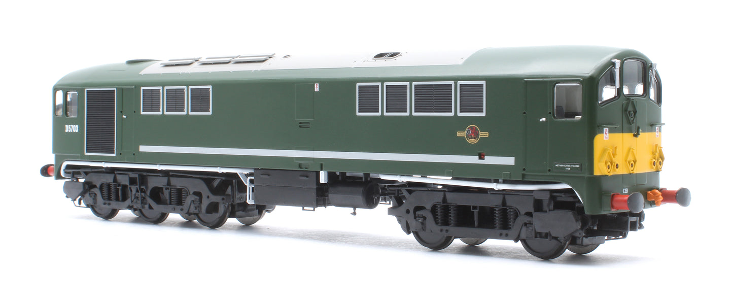 Class 28 Co-Bo BR Green Small Yellow Panels D5703 Diesel Locomotive - DCC Sound