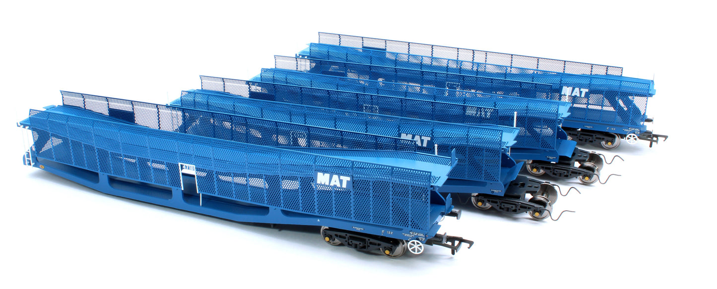 Pre-Owned RT-OO-CAR4-436B Quad set Cartic-4 car carrier - MAT blue with mesh screens (set B)