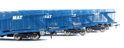 Pre-Owned RT-OO-CAR4-436B Quad set Cartic-4 car carrier - MAT blue with mesh screens (set B)