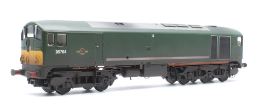 Class 28 Co-Bo BR Green Small Yellow Panels D5704 Diesel Locomotive - DCC Sound & Weathered