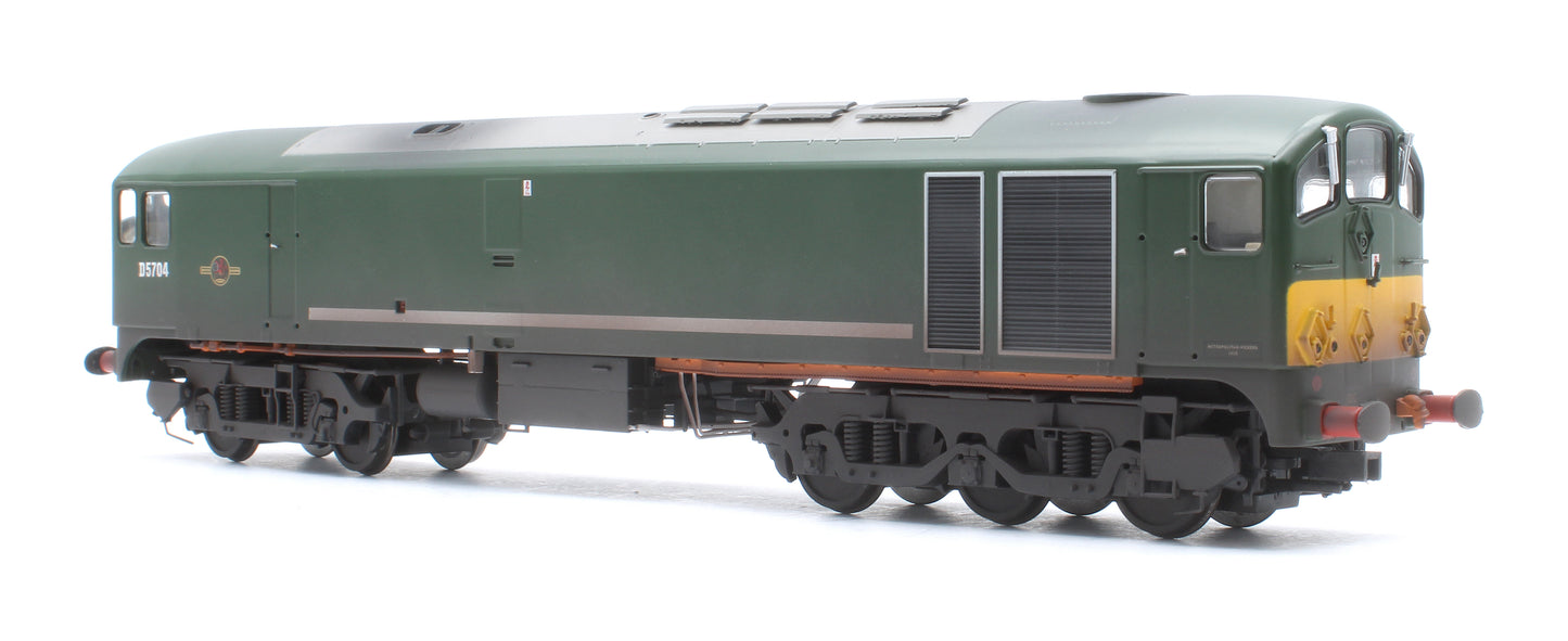 Class 28 Co-Bo BR Green Small Yellow Panels D5704 Diesel Locomotive - Weathered