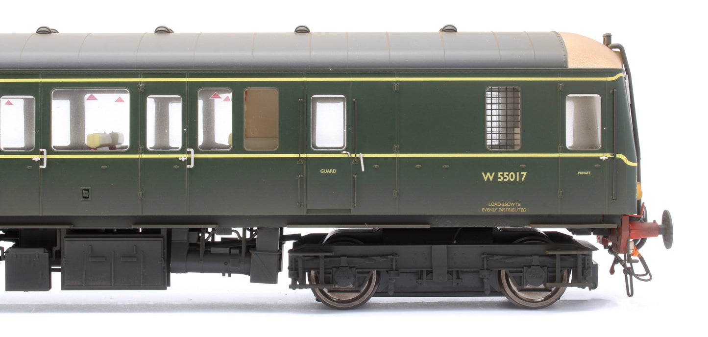 Class 122 BR Green (Small Yellow Panel) Single Car DMU W55017 - Weathered