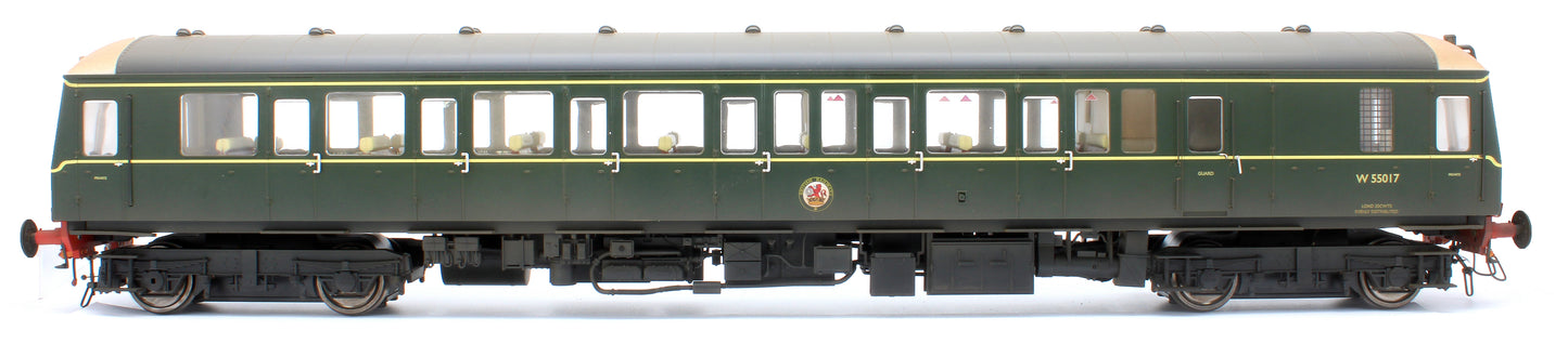 Class 122 BR Green (Small Yellow Panel) Single Car DMU W55017 - Weathered