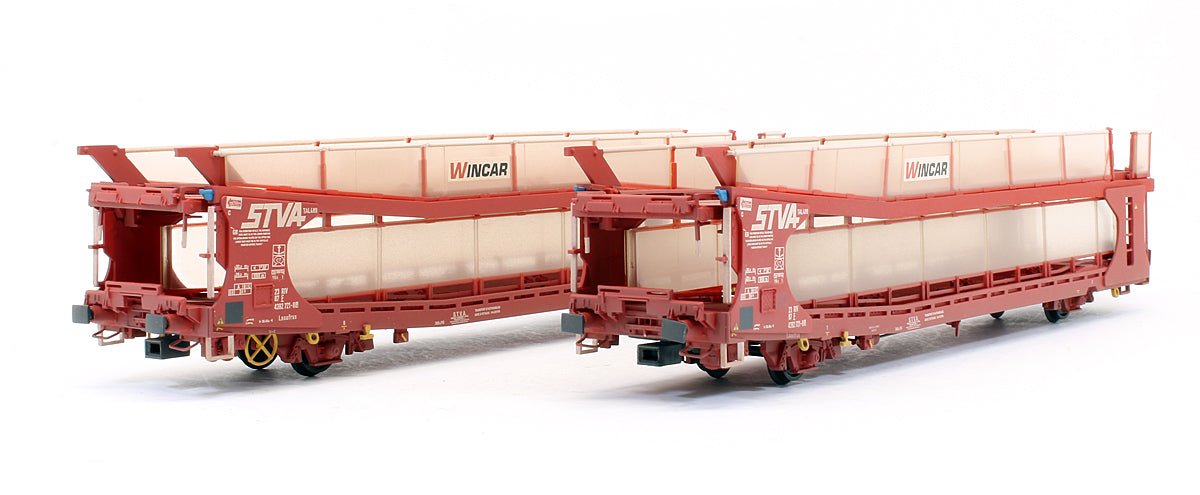 IPA Twin Double Deck Car Transporter 'STVA' Red (Weathered) Exclusive Edition