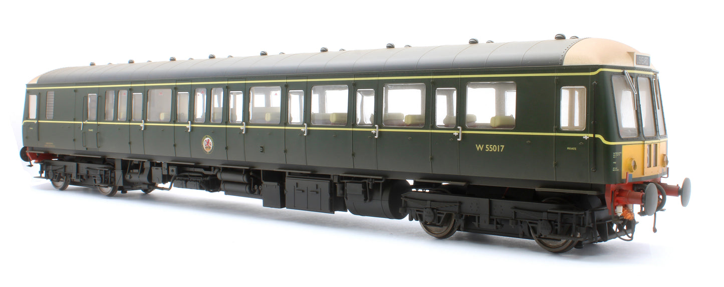 Class 122 BR Green (Small Yellow Panel) Single Car DMU W55017 - Weathered
