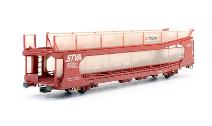 IPA Twin Double Deck Car Transporter 'STVA' Red (Weathered) Exclusive Edition