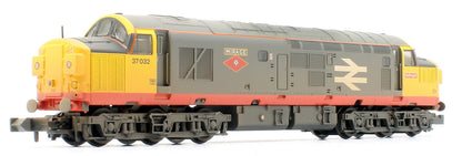 Pre-Owned Class 37/0 Split Headcode 37032 'Mirage' BR R.freight (Red Stripe) Diesel Locomotive - Weathered - DCC Fitted