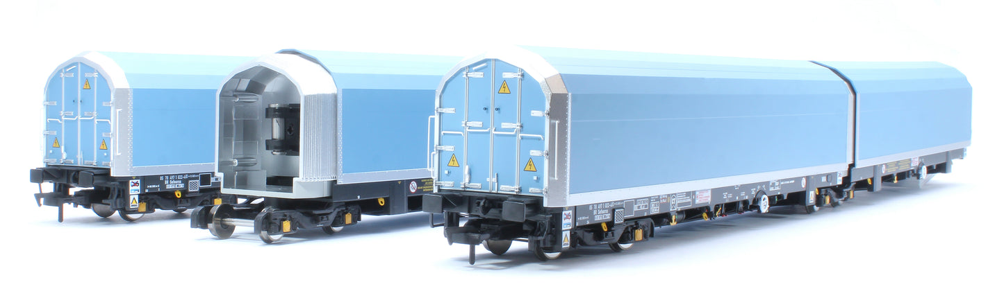 OO/4mm 5-car Arbel WIA car carrier with RfD squadron branding. Wagon 85 70 4971 022-4