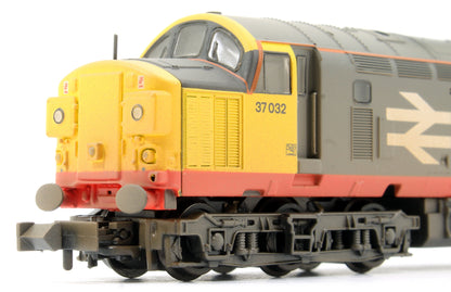 Pre-Owned Class 37/0 Split Headcode 37032 'Mirage' BR R.freight (Red Stripe) Diesel Locomotive - Weathered - DCC Fitted