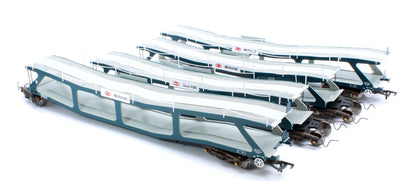 Pre-Owned RT-OO-CAR4-401B Quad set Cartic-4 car carrier - BR Motorail blue (set B)