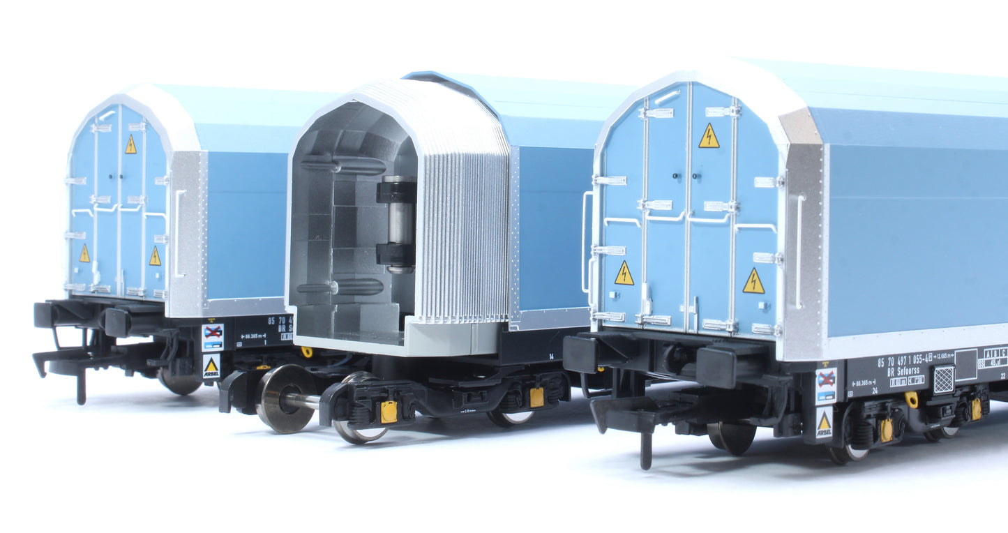 OO/4mm 5-car Arbel WIA car carrier with RfD squadron branding. Wagon 85 70 4971 055-4