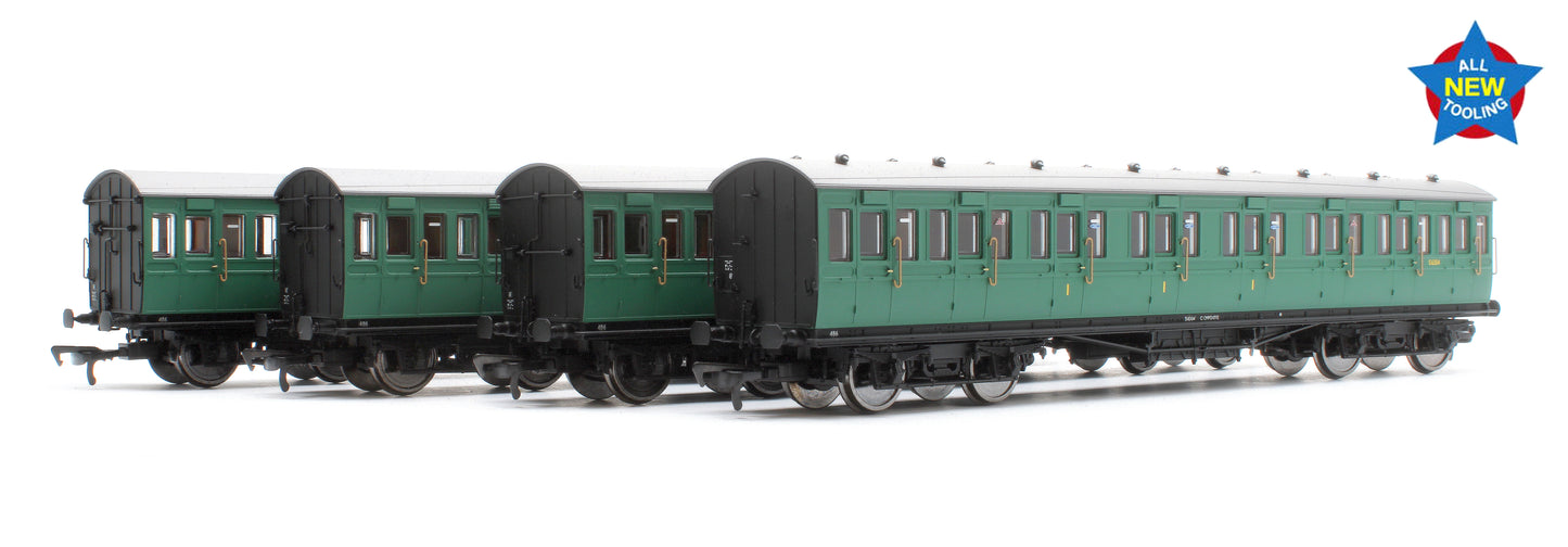 LBSCR 54ft 'Isle of Wight' 4-Coach Pack BR (SR) Green No. 486