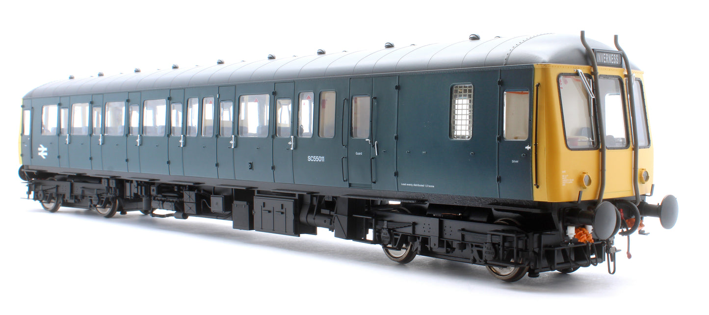 Class 122 BR Blue (Full Yellow Ends) Single Car DMU SC55011