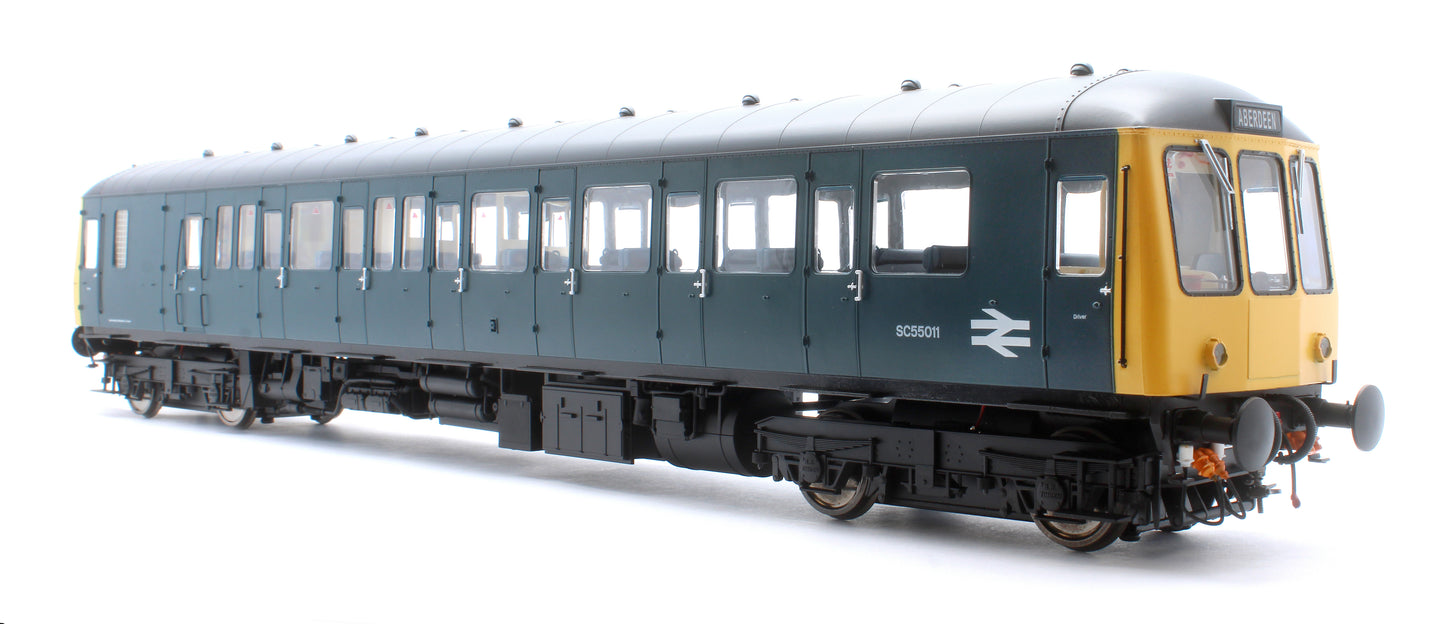 Class 122 BR Blue (Full Yellow Ends) Single Car DMU SC55011