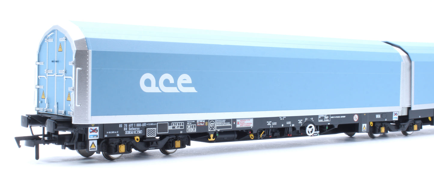 OO/4mm 5-car Arbel WIA car carrier with RfD squadron and ACE branding. Wagon 85 70 4971 000-0