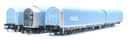 OO/4mm 5-car Arbel WIA car carrier with RfD squadron and ACE branding. Wagon 85 70 4971 000-0